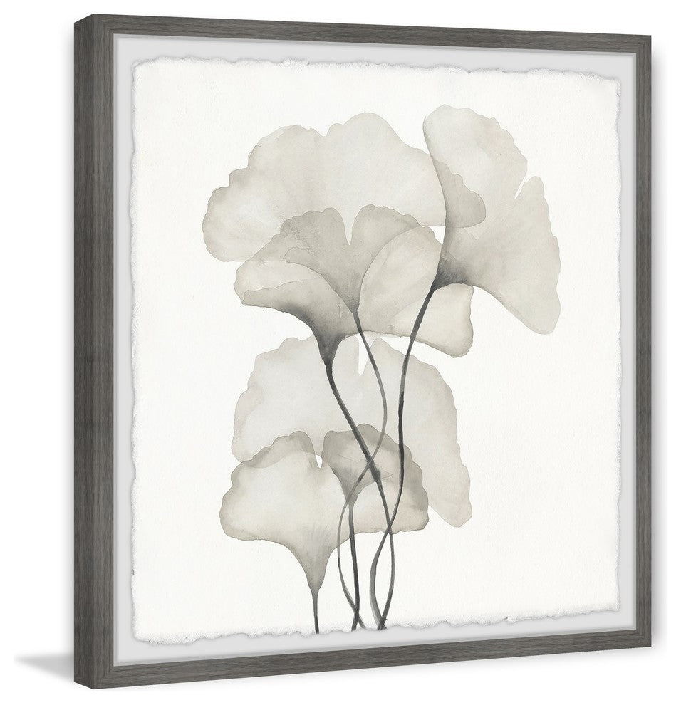 "Ginkgo Biloba Leaves" Framed Painting Print, 32"x32"
