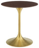 Dining Table, Round, Wood, Gold Dark Brown Brown Walnut, Cafe Bistro Restaurant