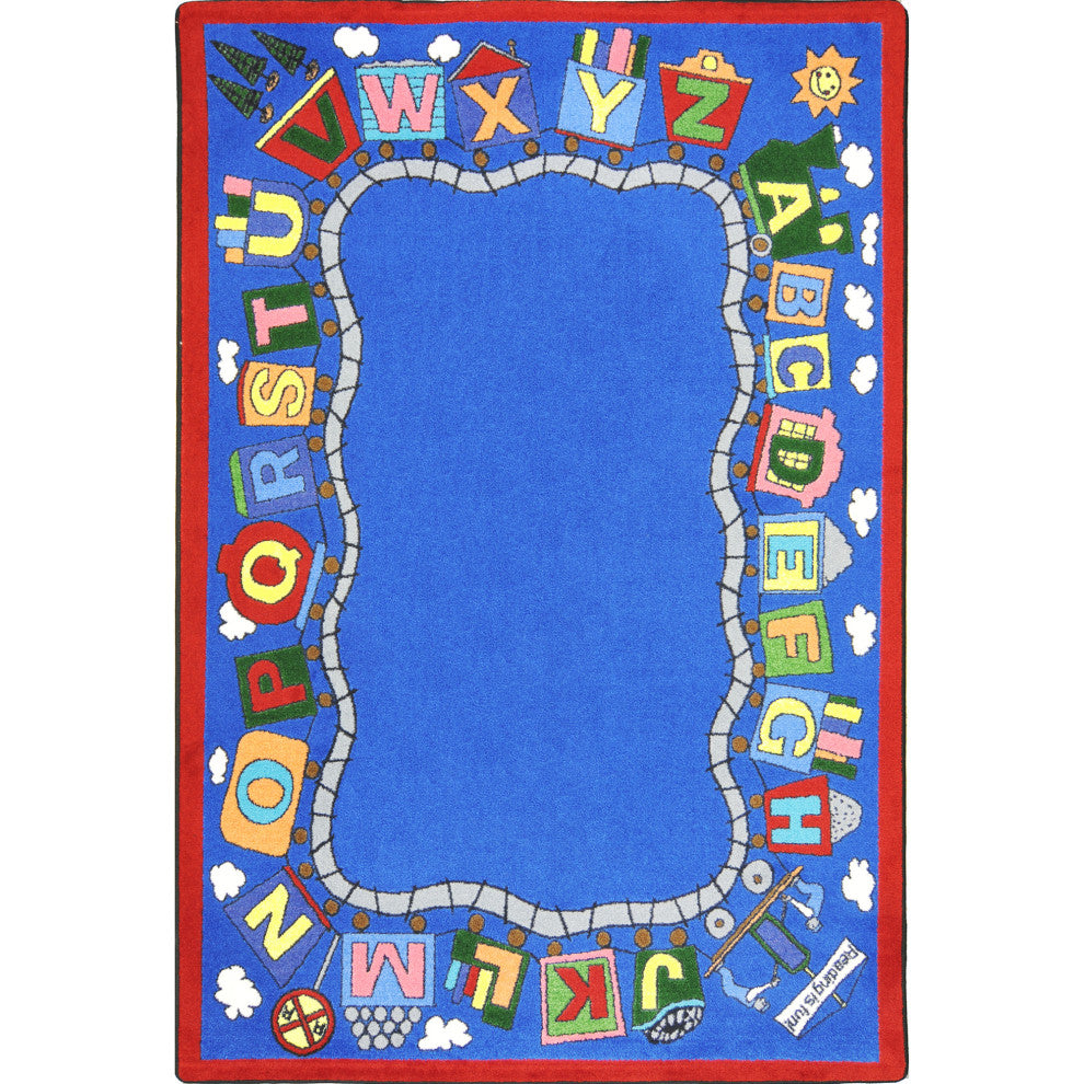 Kid Essentials Rug, Reading Train, 5''4"x7''8"