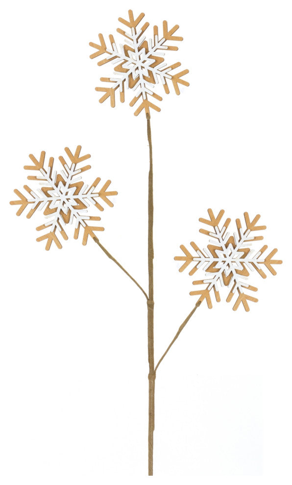 Wood Snowflake Spray, Set of 6