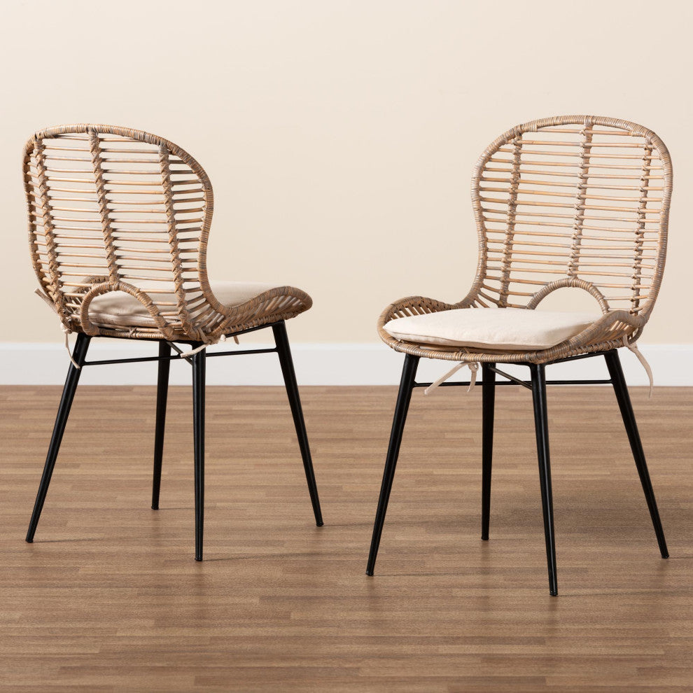 Sheryl Rattan Dining Chairs, Set of 2, Gray Wash