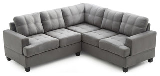 Sandridge 80" W 2 Piece Microfiber L Shape Sectional Sofa, Gray