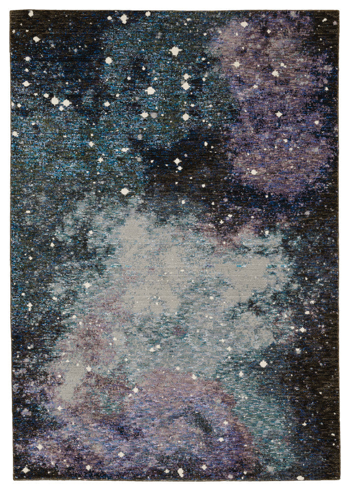 Elements Abstract Galaxy Midnight Area Rug, 2'3"x8'