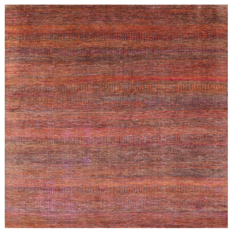 8' Square Super Savannah Gabbeh Hand-Knotted Wool and Silk Rug Q11911