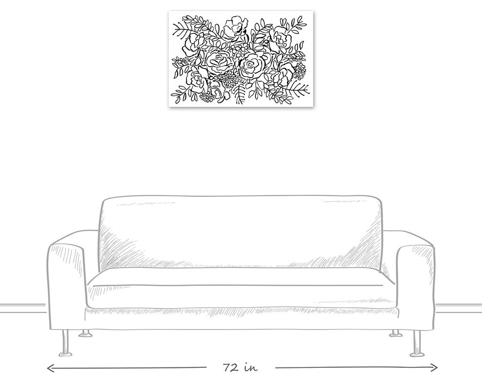 "Rose Bush Sketch" Canvas Wall Art, 20"x30"