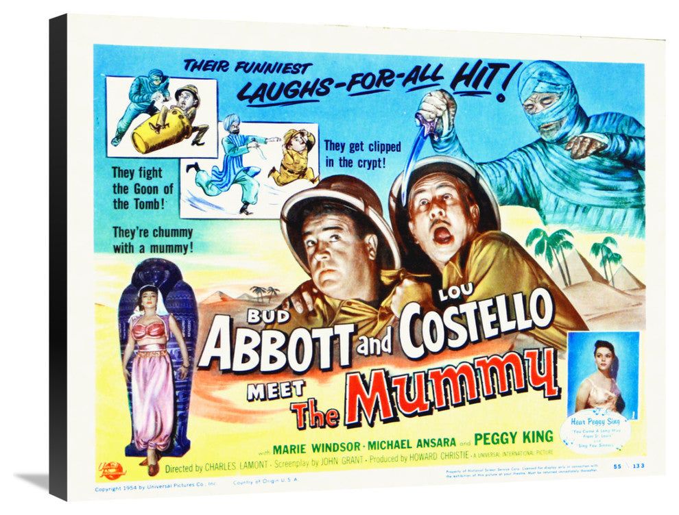 "Abbott & Costello - Meet The Mummy" Canvas by Hollywood Photo Archive, 30x23"