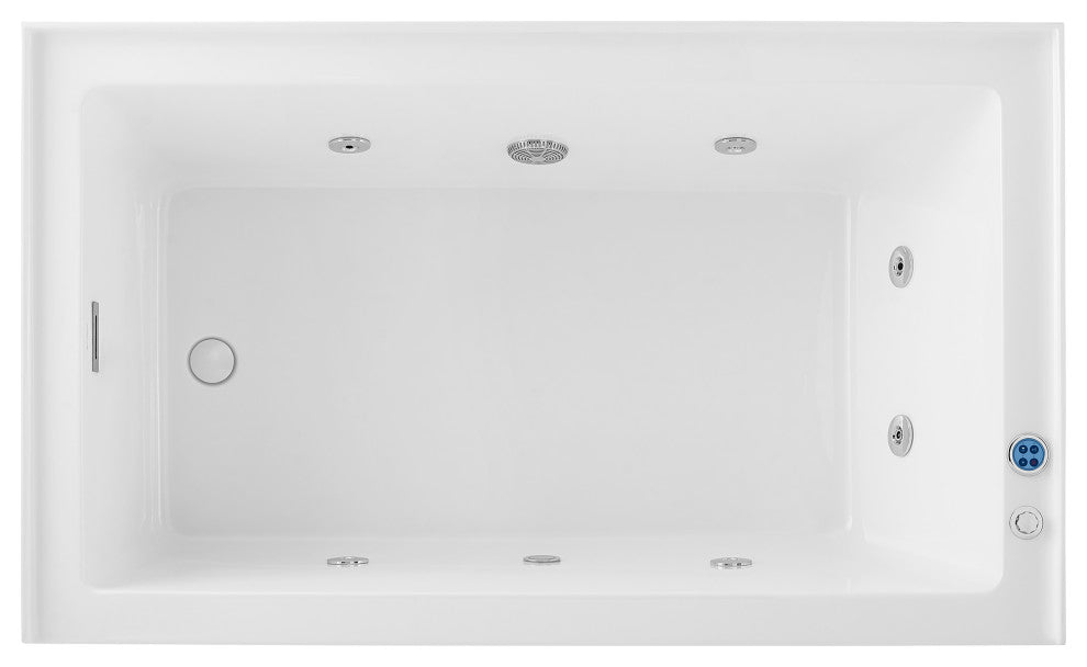 Avancer 60"x36" Alcove Whirlpool Bathtub With Apron, Left Hand Drain