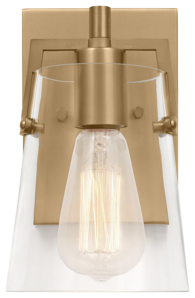 Crofton Small Sconce, Satin Brass