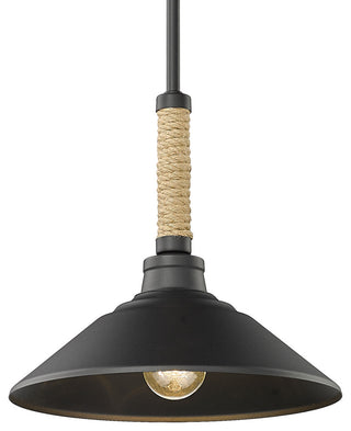 Golden Lighting 3318-M Journey 12"W Pendant - Natural Black