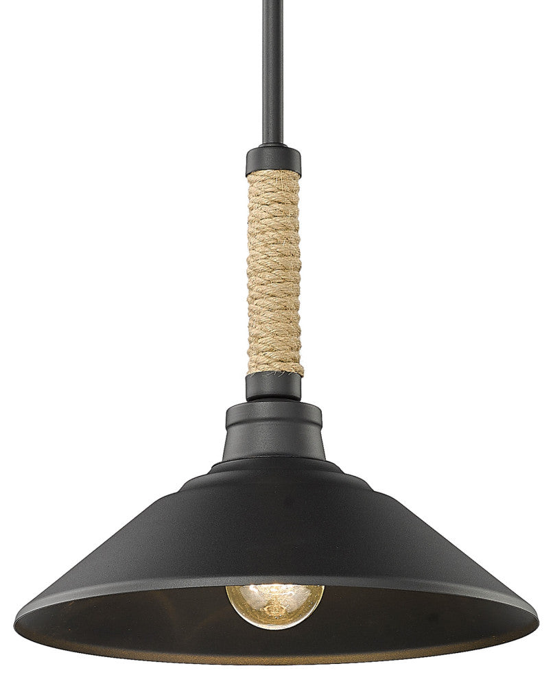 Golden Lighting 3318-M Journey 12"W Pendant - Natural Black