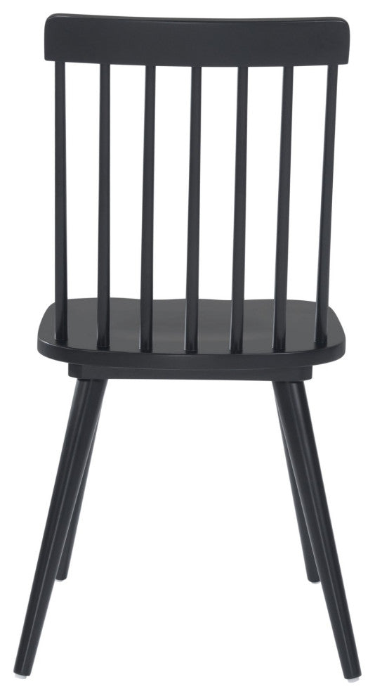 Side Dining Chair, Set of 2, Wood, Black, Mid Century Bar Kitchen Cafe Bistro