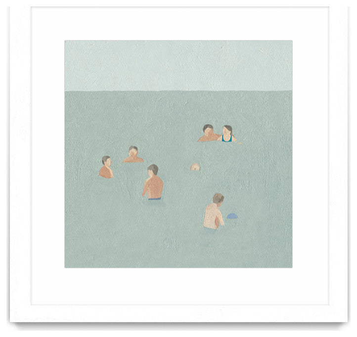 "The Swimmers II" Matted and Framed, 36" x 36"