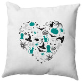 Halloween Heart Accent Pillow, Desert Turquoise, 16"x16"