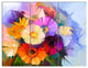 Colored Gerbera Flowers Bouquet, Floral Canvas Art Print, 36x28, 3 Panels