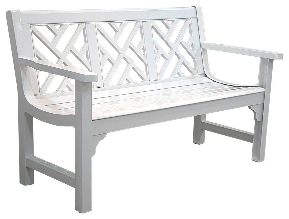 Chippendale Bench in Glossy White