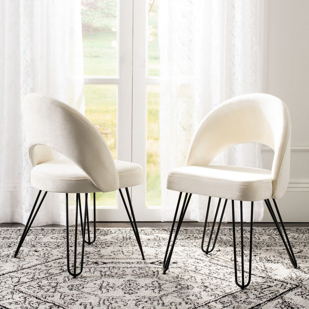 Safavieh Jora Retro Side Chair, Creme/Black