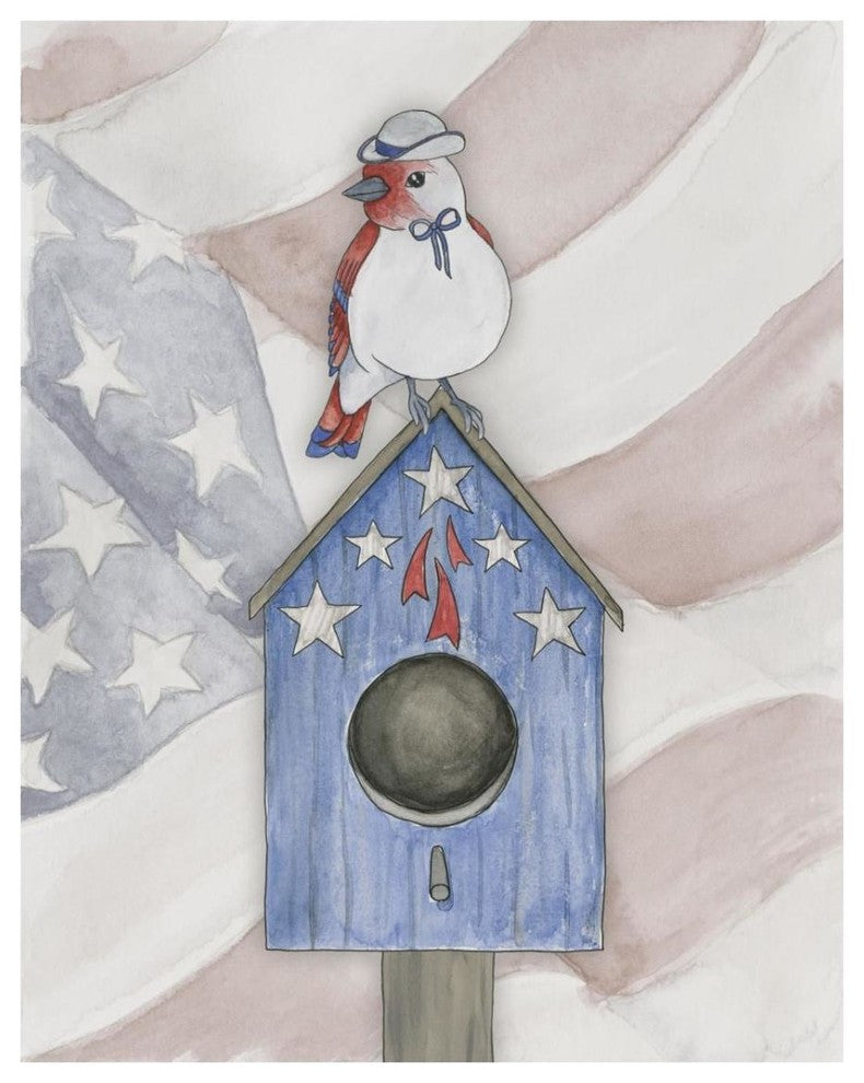 "Americana Birdhouse I" Digital Paper Print by Elyse DeNeige, 24"x30"