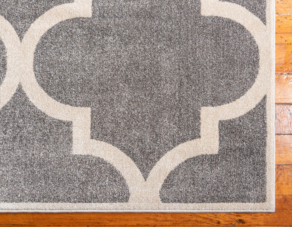 Rug Unique Loom Trellis Gray Rectangular 5' 0 x 8' 0
