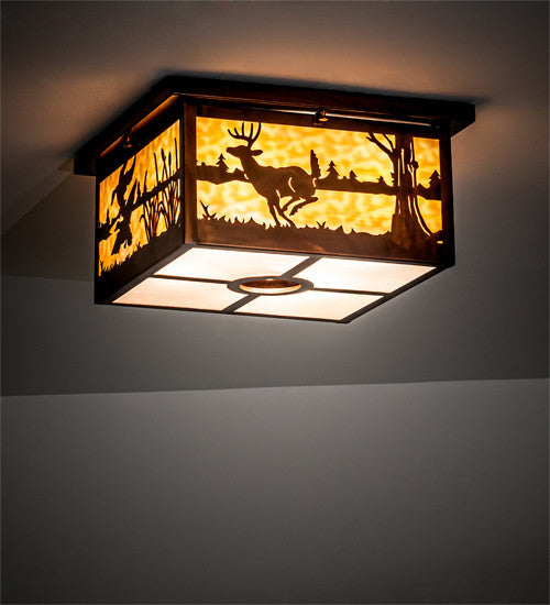 18 Square Deer at Lake Flushmount