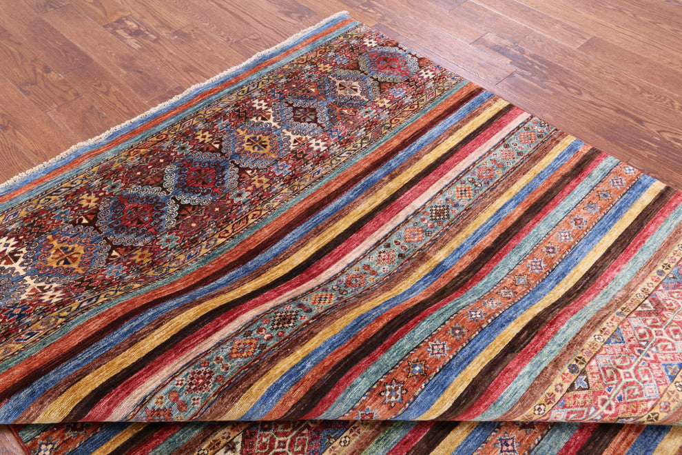 6' 8" X 9' 10" Khorjin Super Kazak Handmade Wool Rug Q10752