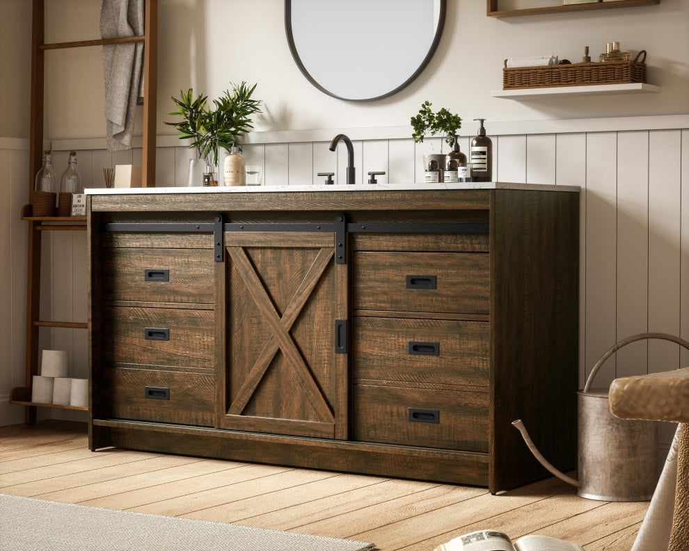 Home Living 60" Single Bathroom Vanity, Expresso