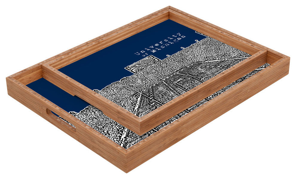 Deny Designs Bird Ave University of Michigan Navy Rectangular Tray