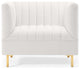 Shift Channel Tufted Performance Velvet Armchair - White
