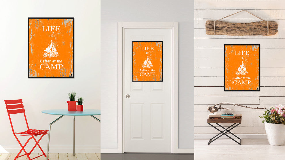 Life Is Better At The Camp Inspirational, Canvas, Picture Frame, 28"X37"