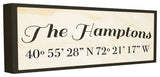 Wood Cursive City Coordinates The Hamptons Stretched Canvas Wall Art, 10x24