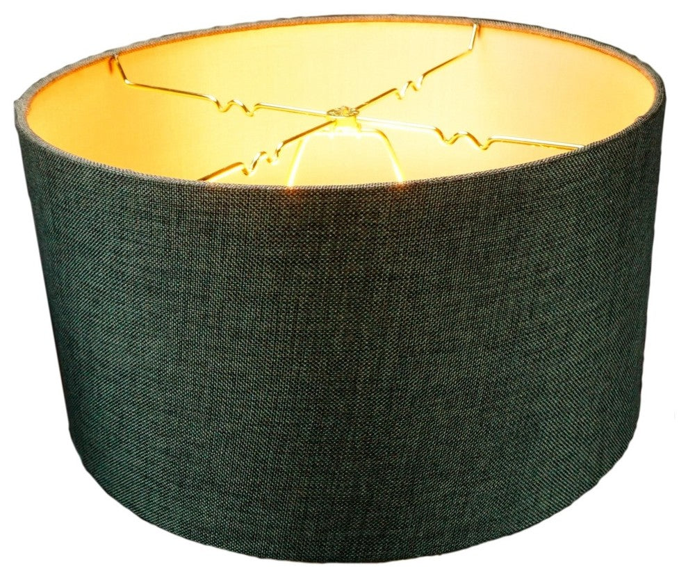 Granite Grey Burlap Hardback Drum Lampshade 14"x14"x7"