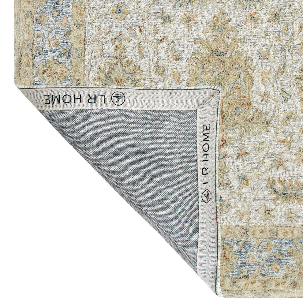 Ox Bay Vin Mel Abstract Hand-Tufted Area Rug, Ivory/Blue, 5' x 7'9"
