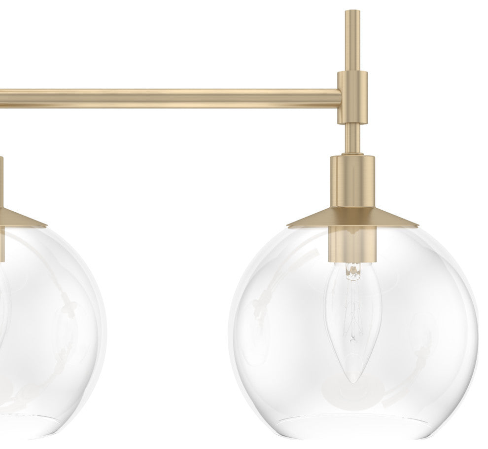 Xidane Alturas Gold, Clear Glass 5 Light Linear Chandelier Light