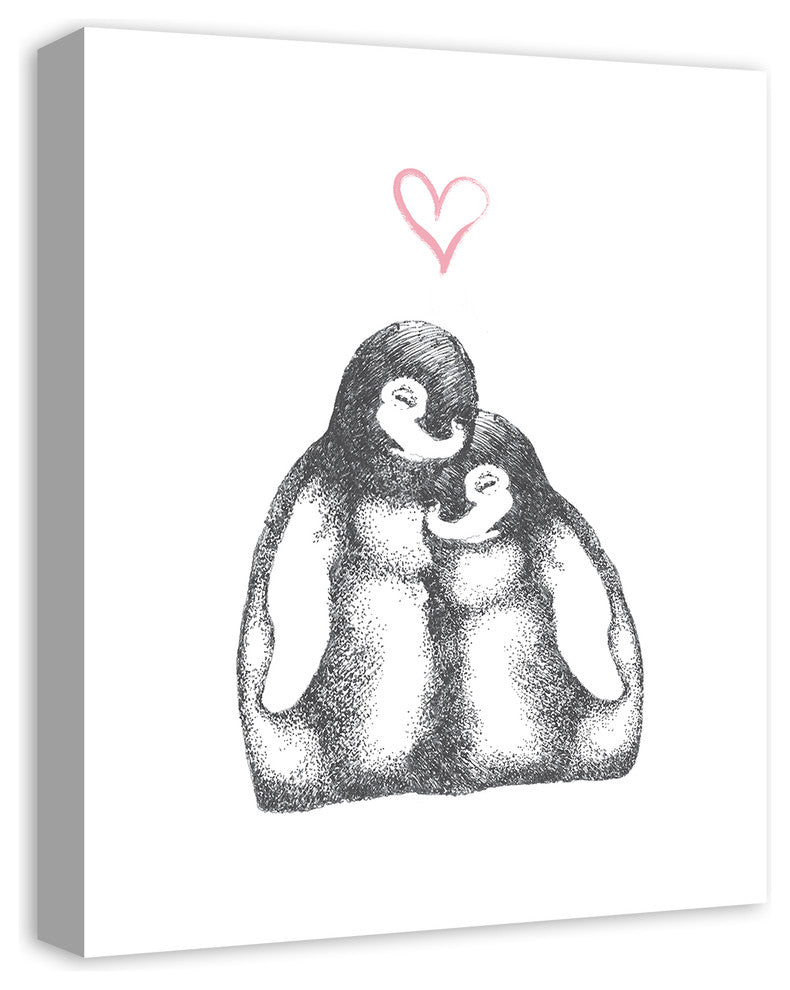 Penguin Love 16x20 Canvas Wall Art