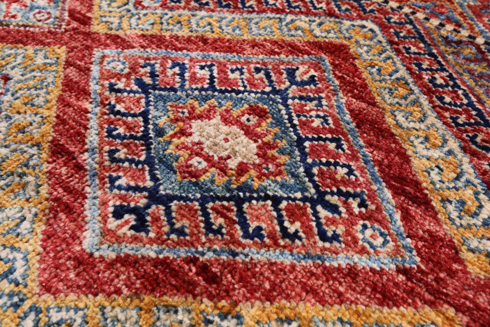 Khorjin Super Kazak Hand-Knotted Runner Rug 2' 4" X 8' 2" Q10855
