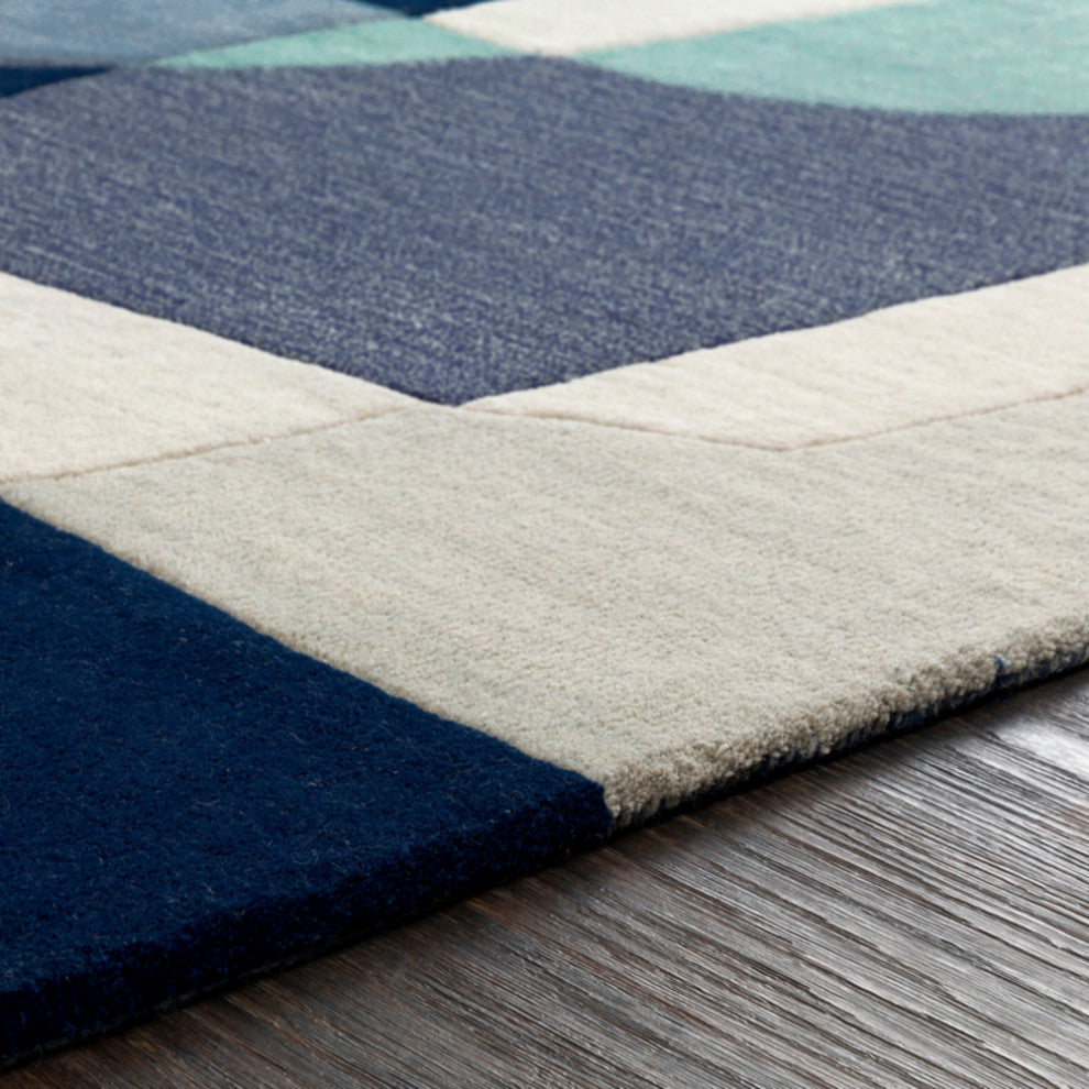 Surya Forum FM-7194 Modern Area Rug, Teal, 3' x 12' Runner