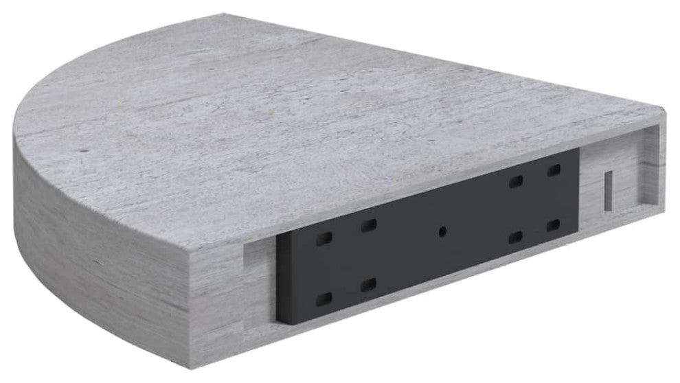 vidaXL Wall Corner Shelves Wall Floating Corner Shelf 2 Pcs Concrete Gray MDF