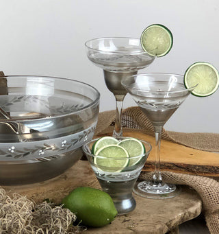 Pewter Vine Cosmos Glasses, Set of 2