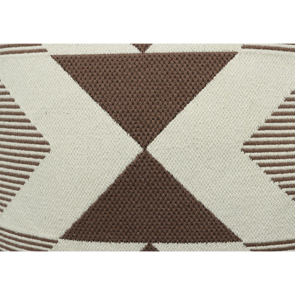 Brown Machine Woven with Tassels Crozat Throw Pillow, 20" x 20"