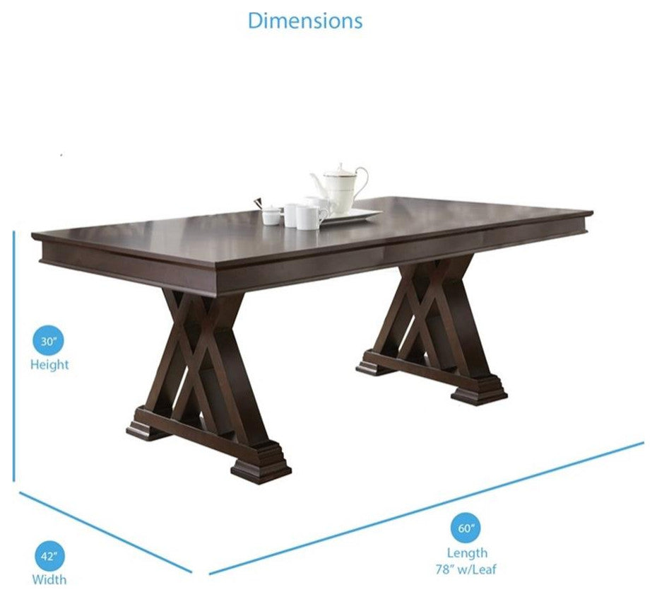 Steve Silver Adrian Wood Dining Table Espresso Cherry Finish