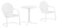 Outdoor 3-Piece Bistro Set with Pedestal Table and UV-Resistant Chairs, White