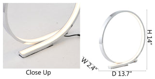 Chrome Round LED Strip Table Lamp