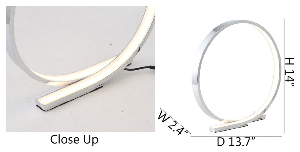 Chrome Round LED Strip Table Lamp