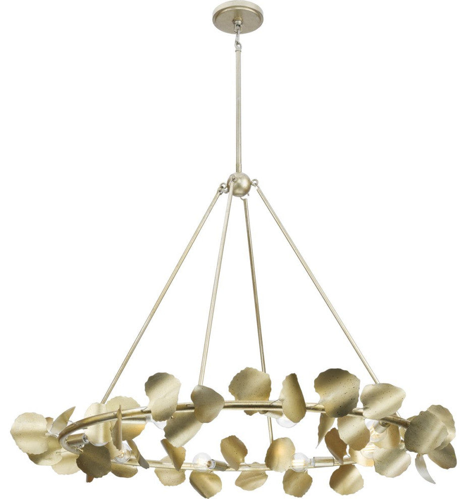 Laurel Collection 8-Light Transitional Chandelier, Gilded Silver