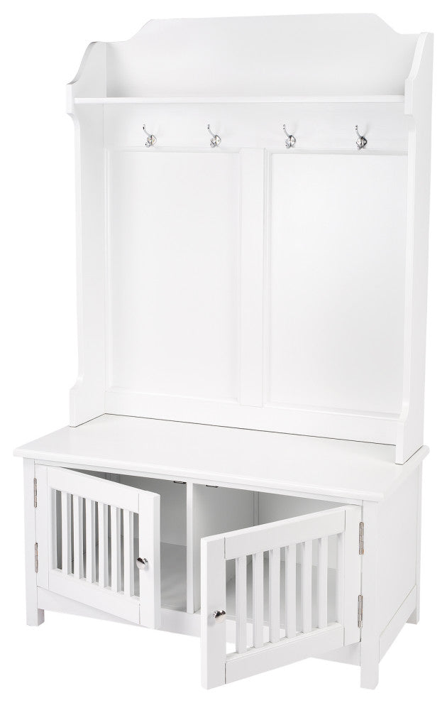 Butler Borya White Hall Tree With Storage