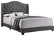 Camel Back Full Bed with Nailhead Trim, Gray