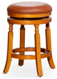 DTY Palmer Lake Swivel Stool, Natural/Saddle Leather Seat, 24" Counter Stool