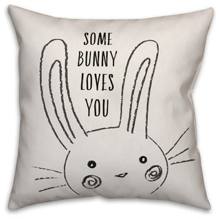 Some Bunny Loves You 18x18 Throw Pillow