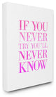 "If You Never Try Youll Never Know" Stretched Canvas Wall Art