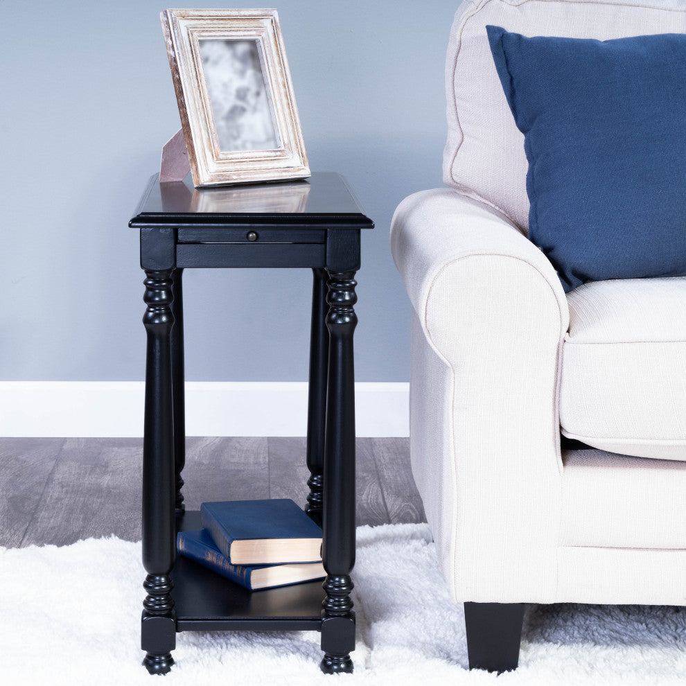 Devane Chairside Table, Black Licorice