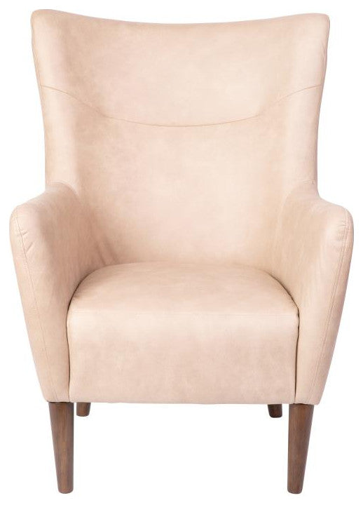Connor Traditional Wingback Accent Chair, Light Brown
